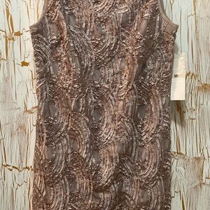 Adrianna Papell Champagne Textured Mini Dress